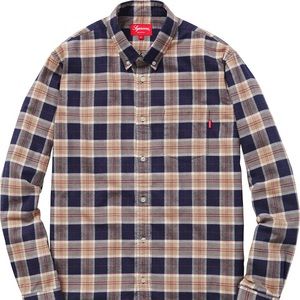 SUPREME NY Mens Cotton Flannel Shirt Fall/Winter 2015 Rare M